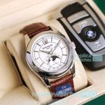 Swiss Replica Patek Philippe Complications Watch Moonphase SS White Dial 5205g-001